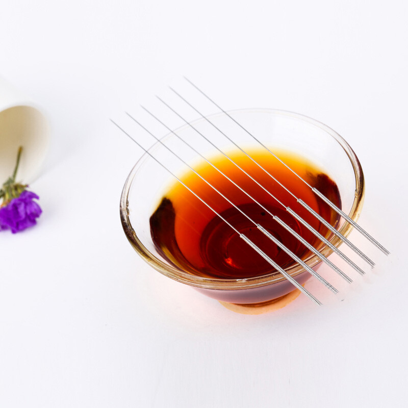 Single Use Acupuncture Spring Handle Needles with guide tube 100/Box 0.16~0.40mm