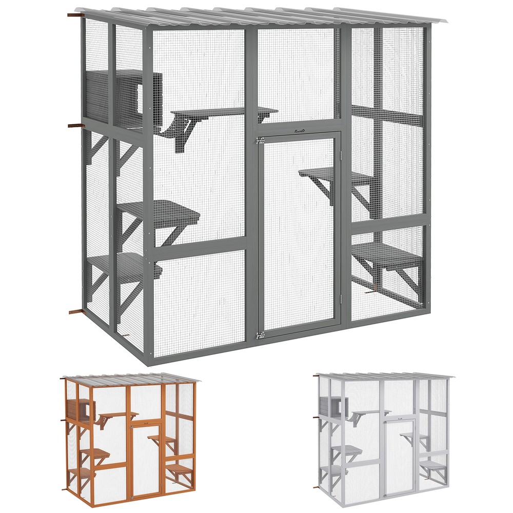 Catio Cat Window Box, Outside Enclosure W/ Bridge Platforms