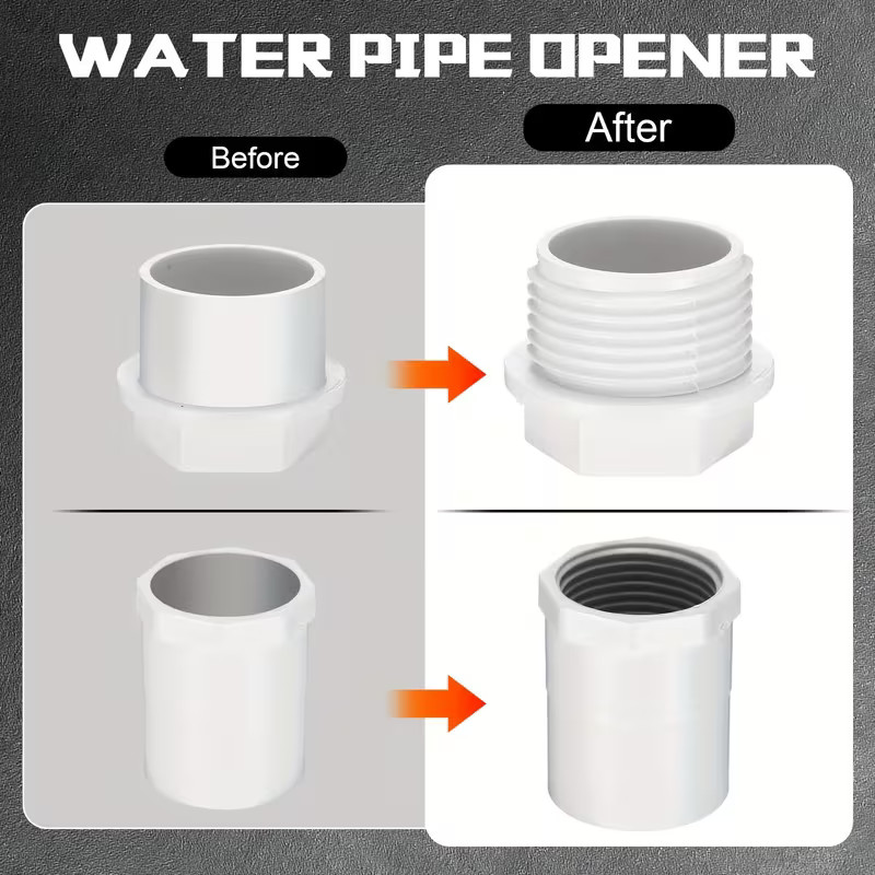 Integrated Internal & External Pipe Threading Tool For 1/2'' / 3/4'' Water Pipes