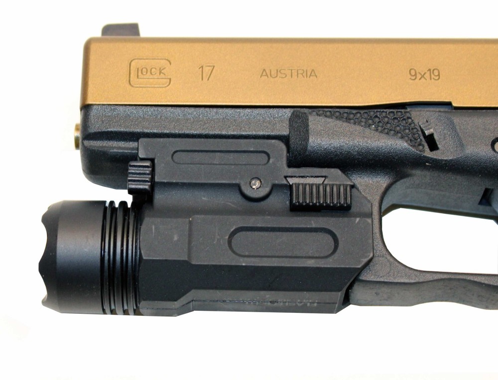Trinity tactical flashlight for Sig Sauer p320 polymer black hunting.