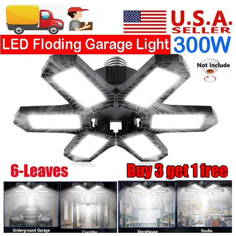 LED Garage Light 9000000LM Super Bright Work Shop Ceiling Light Deformable Bulb