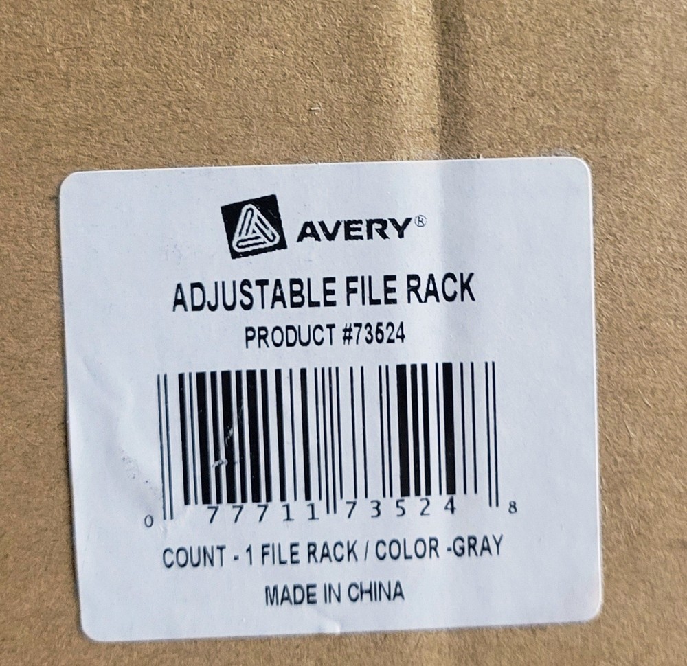 Avery Adjustable File Rack 5 slots Gray Plastic New!