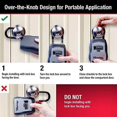 Master Lock #5400 Key Lock Box Safe Space Security Portable Combination Door