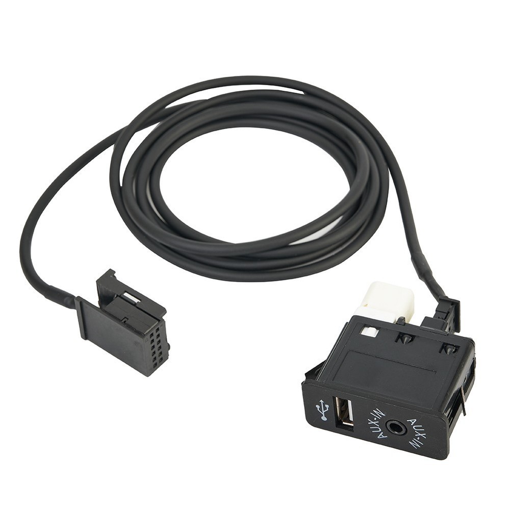 AUX USB Interface Panel Adapter And Socket Plastic USB2.0 Black For