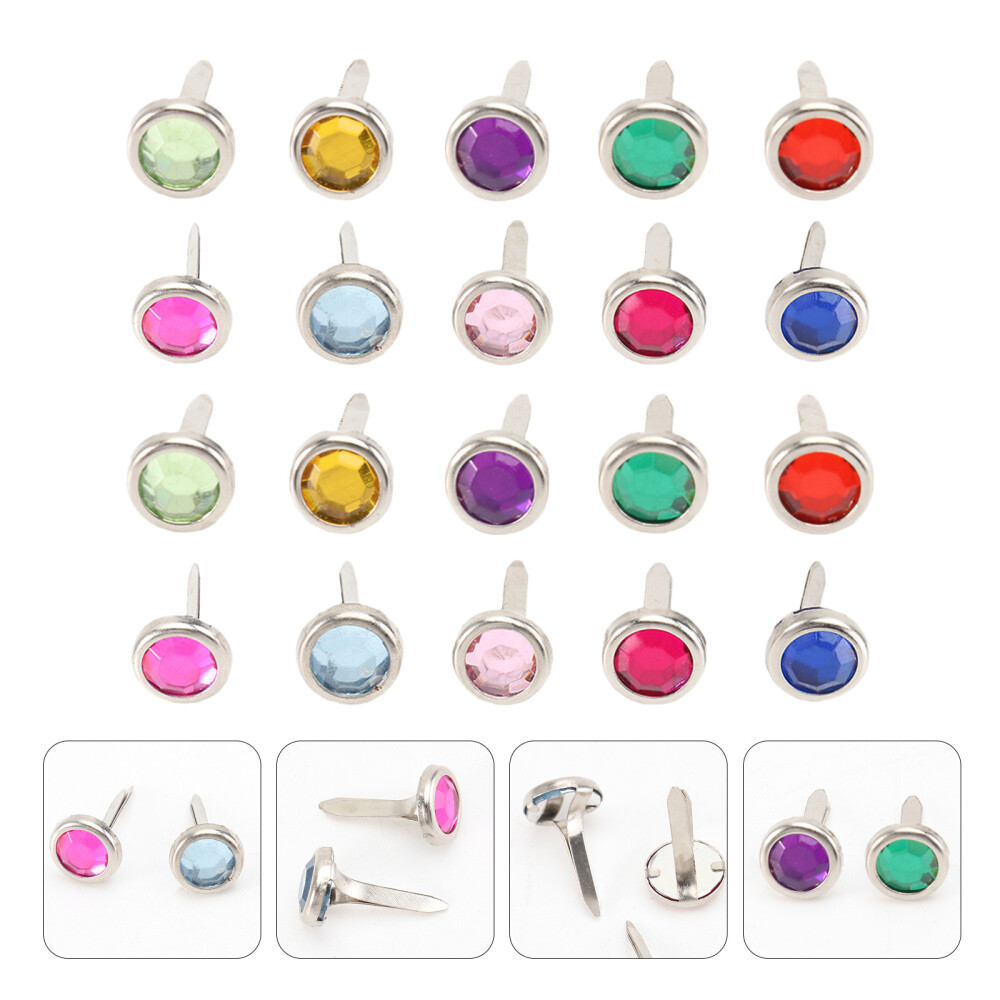 100 Pcs Multicolor Paper Fasteners Brads for Crafts Making Braslets