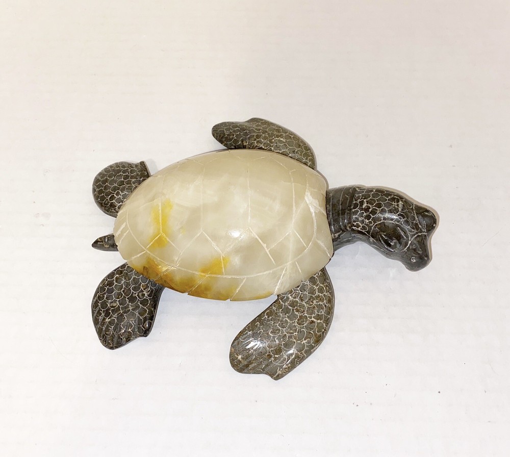 Marble Turtle Figurine