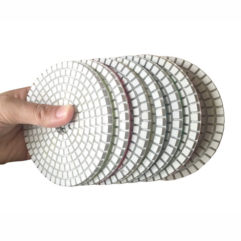 Diamond Polishing Pads 4 inch Wet/Dry 8 Piece Set Granite Stone Concrete Marble
