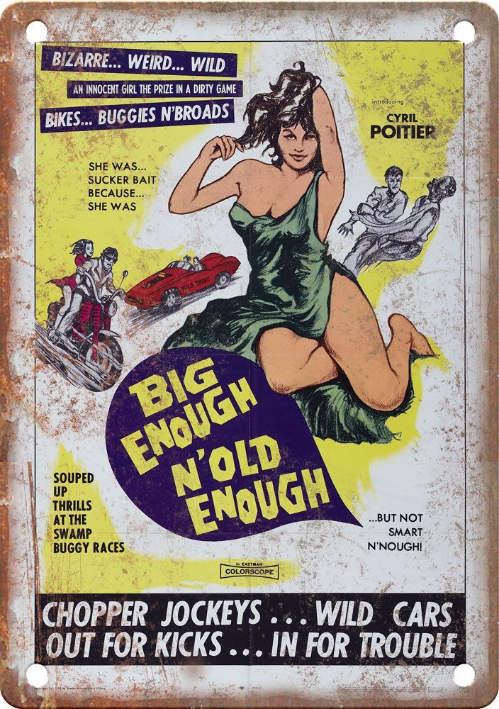 Big Enough Old Enough Movie Poster 12" x 9" Reproduction Metal Sign IC16