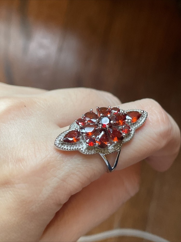 Natural Red Garnet Ring