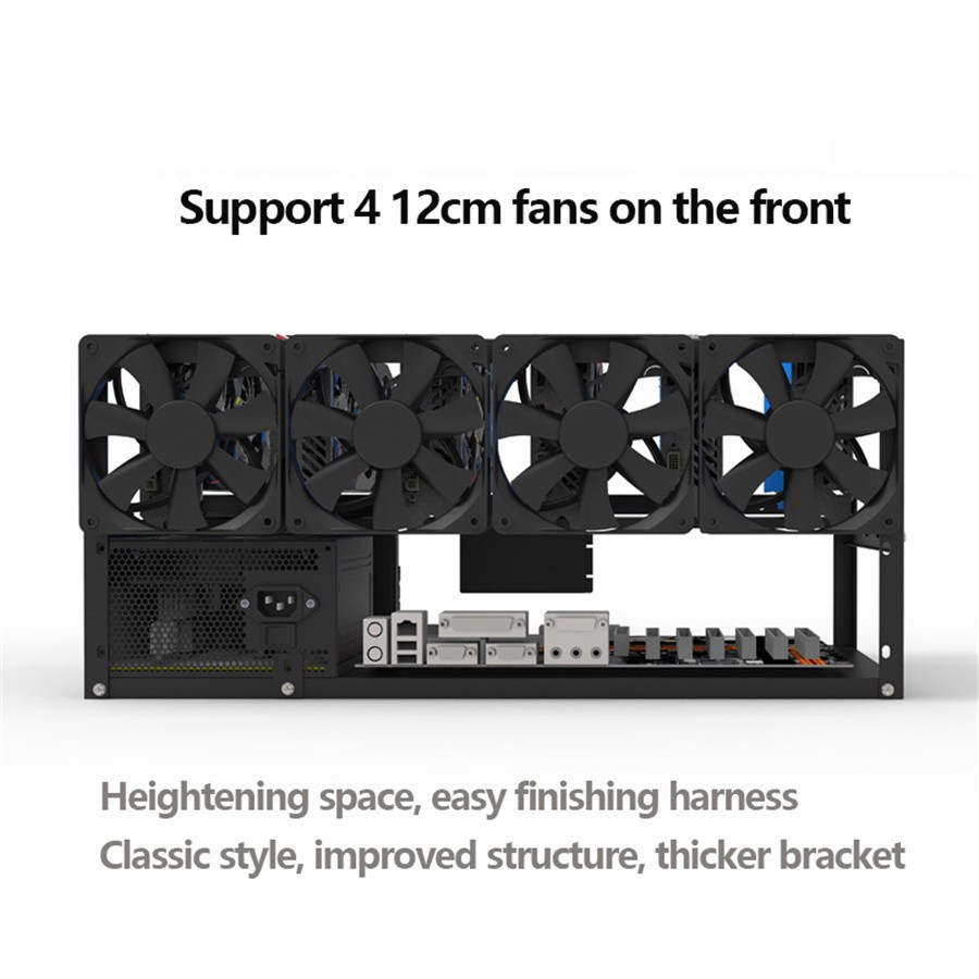 Open Air Frame Case for 6 or 8 GPU Graphics Video Cards Computer Accessories