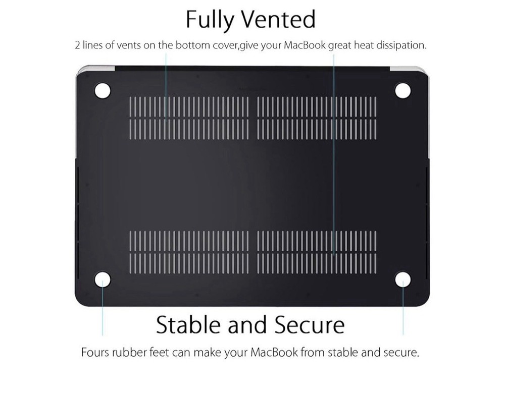 UESWILL Smooth Matte Hard Case Cover Compatible with (Mid 2012-Mid 2015) Macbook