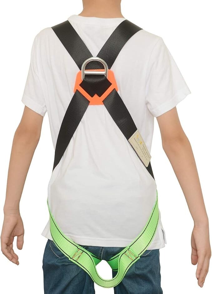 HeeJo Kids Full Body Hanging Rock Repelling Equipment Safety Harness Neon NEW