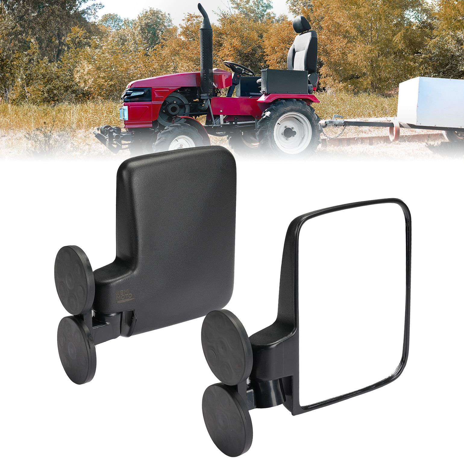 2PC Tractor Rear Side Mirrors Rated Magnetic Mirror 114Lb For Kubota John Deere