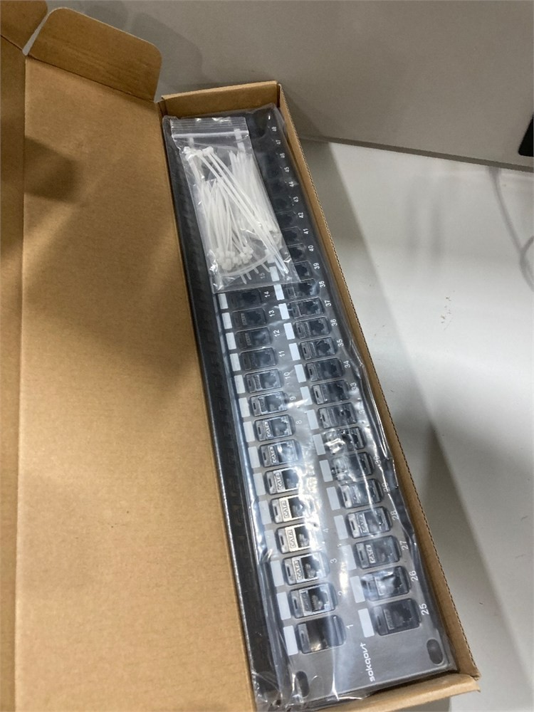 Sokqovt Patch Panel 48 Port Cat6 with Coupler Keystone, Cat6 Network Patch Panel