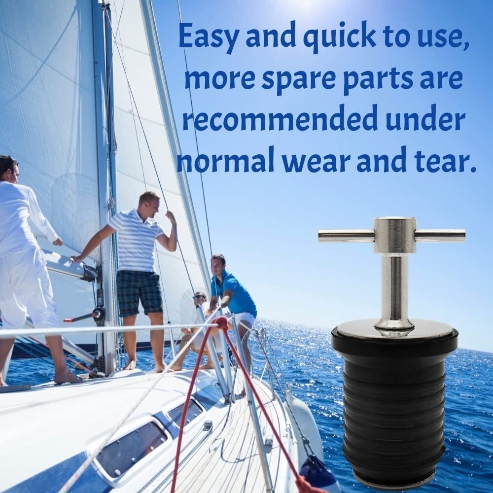 2PCS Boat Drain Plug Snap Plug T Handle Boat Drain Plug Rubber Plugs Twist Hull