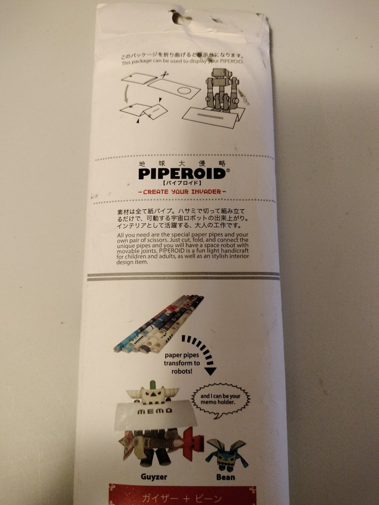 PIPEROID Guyzer & Bean 2-in-1 Paper Pipe Robot Craft Kit