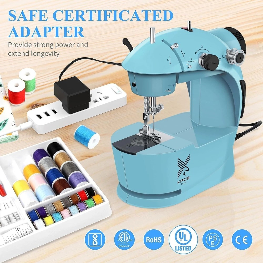 Mini Electric Sewing Machine for Beginners - Complete Set with Finger Guard