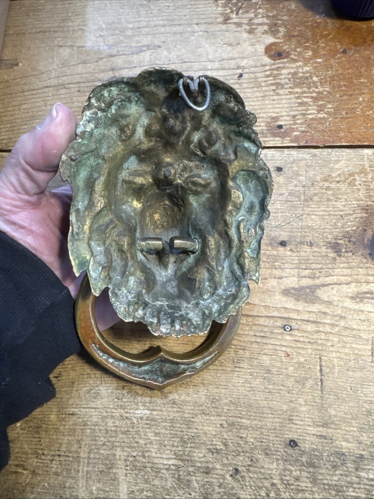 Solid Brass Lion Head Door Knocker