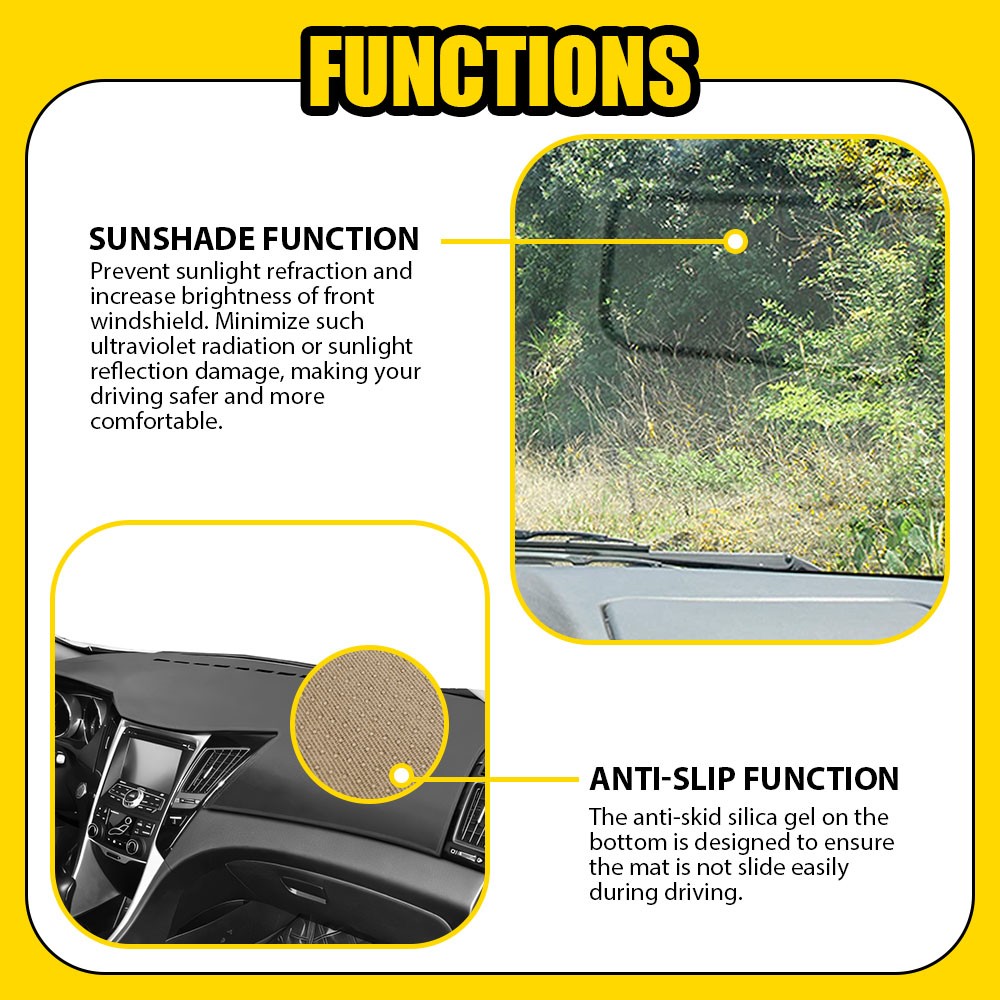 Car Leather Dashboard For Hyundai Sonata 2011-2014 Dash Cover Protector Mat EO