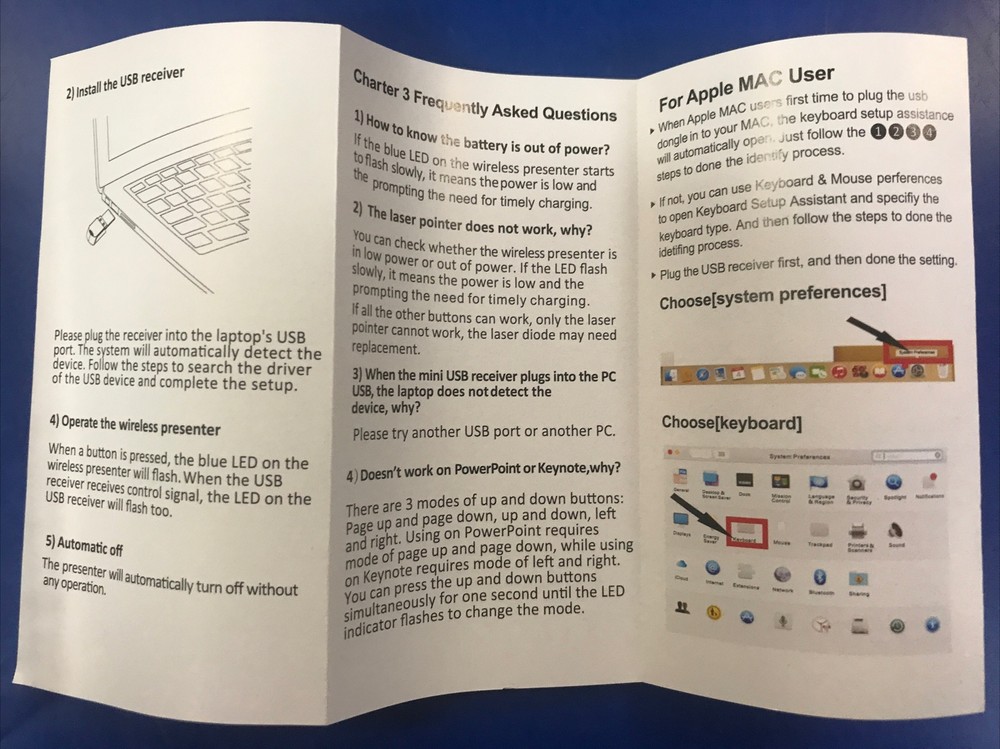 Wireless Presenter Remote with Air Control, Rechargeable USB Presentation Cli...