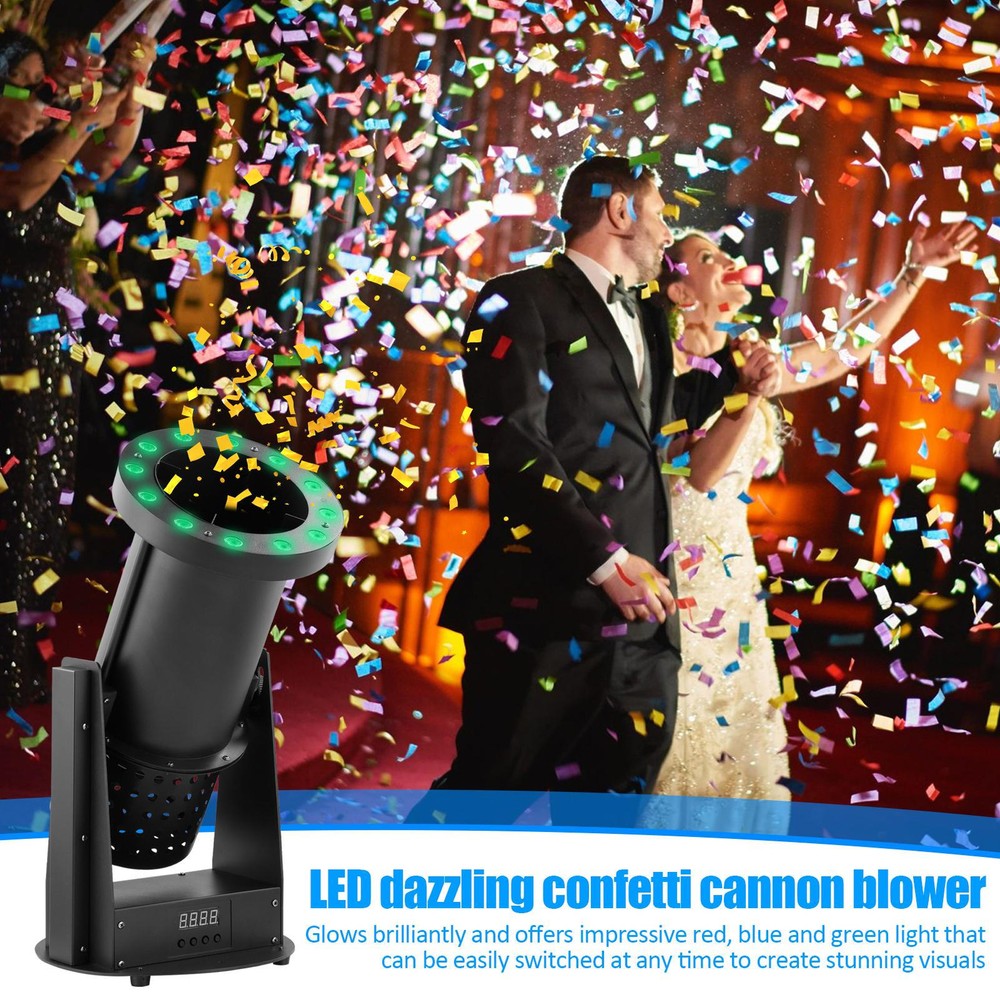 DMX Confetti Launcher Rainbow Conffetti Machine Led Confetti Cannon Remote