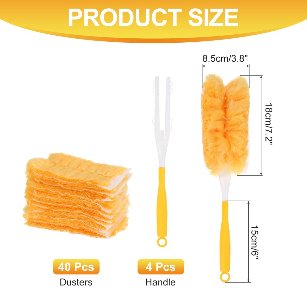 4 Count Yellow Handle Refill, with 40 Yellow Dusters