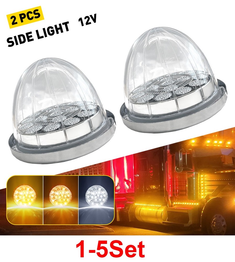 1-5Set Universal Dual Color LED Watermelon Lights Side Marker Light For Trucks