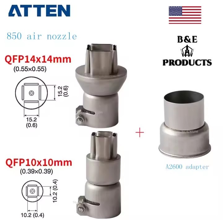 ATTEN St-862D 3pcs BGA Air Nozzle Set Adapter