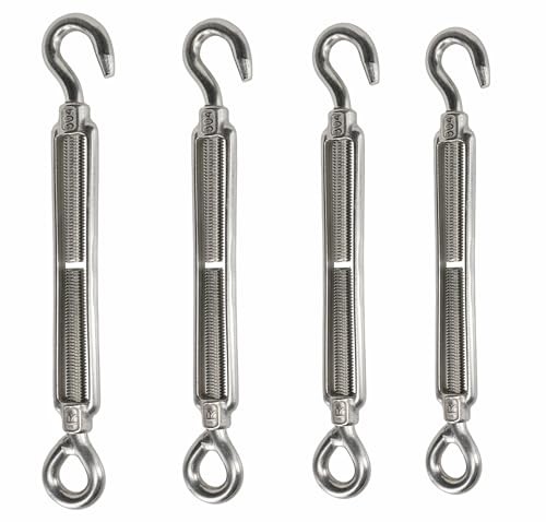 Hook & Eye Turnbuckle for Cables Wire,304 Stainless Steel Turnbuckles Hook