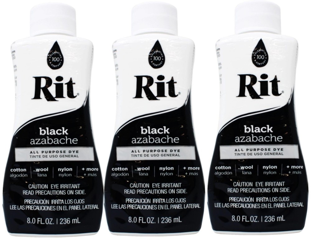 Rit All-Purpose Liquid Dye, 8 Ounce, Black - 3 Pack