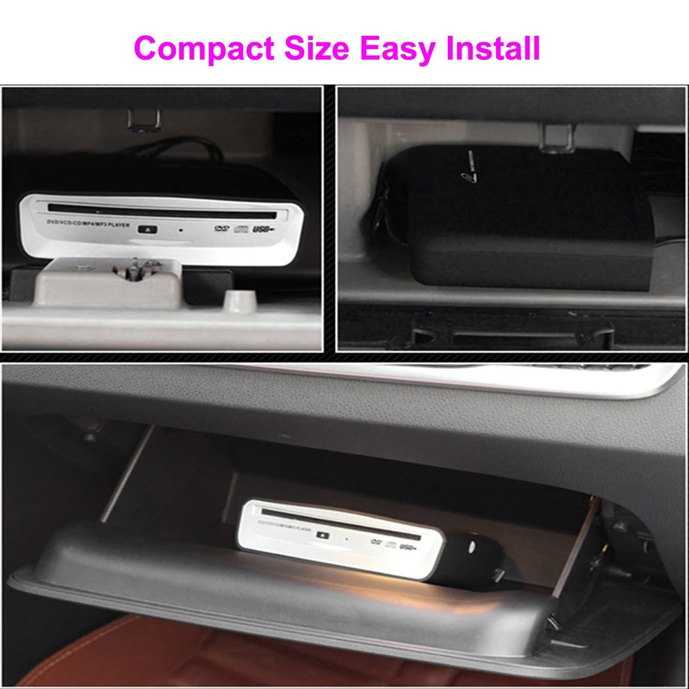 External Car Universal CD Player Machine, Vehicle External USB CD Player for Car