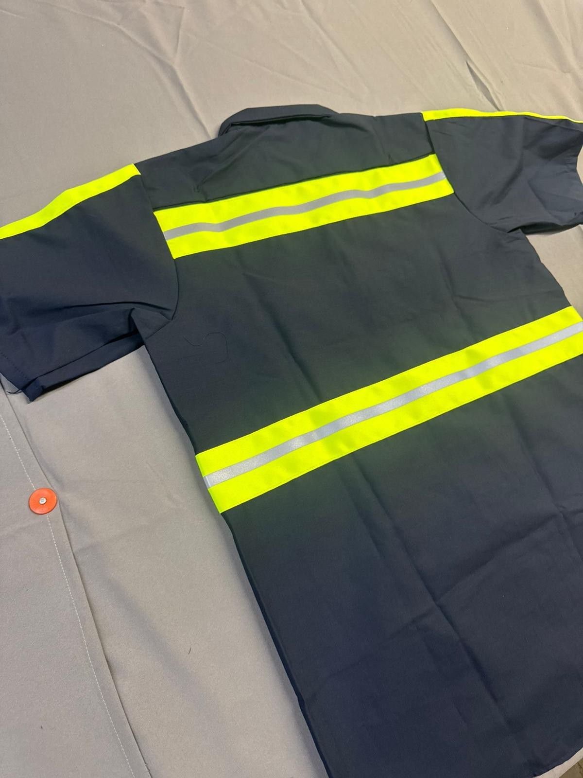 Red Kap Men's Enhanced Visibility Industrial Work Shirt Navy