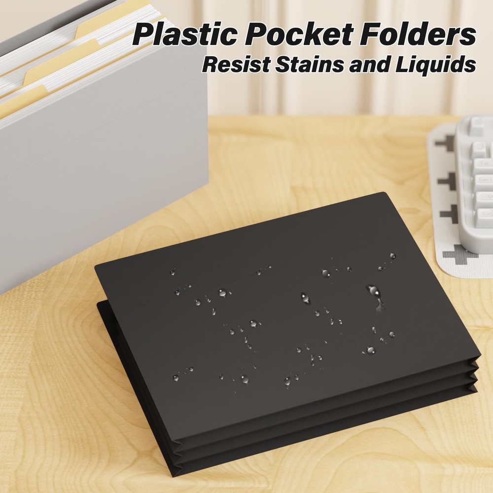 Poly 3.5”Expandable File Pockets,6 Pack Extra Capacity File Pockets Folders,L...