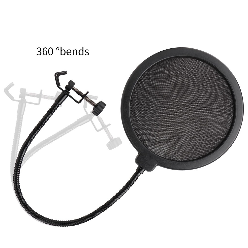 Professional Microphone Pop Filter Shield,Mic Wind Shield Screen with Blue Ye...