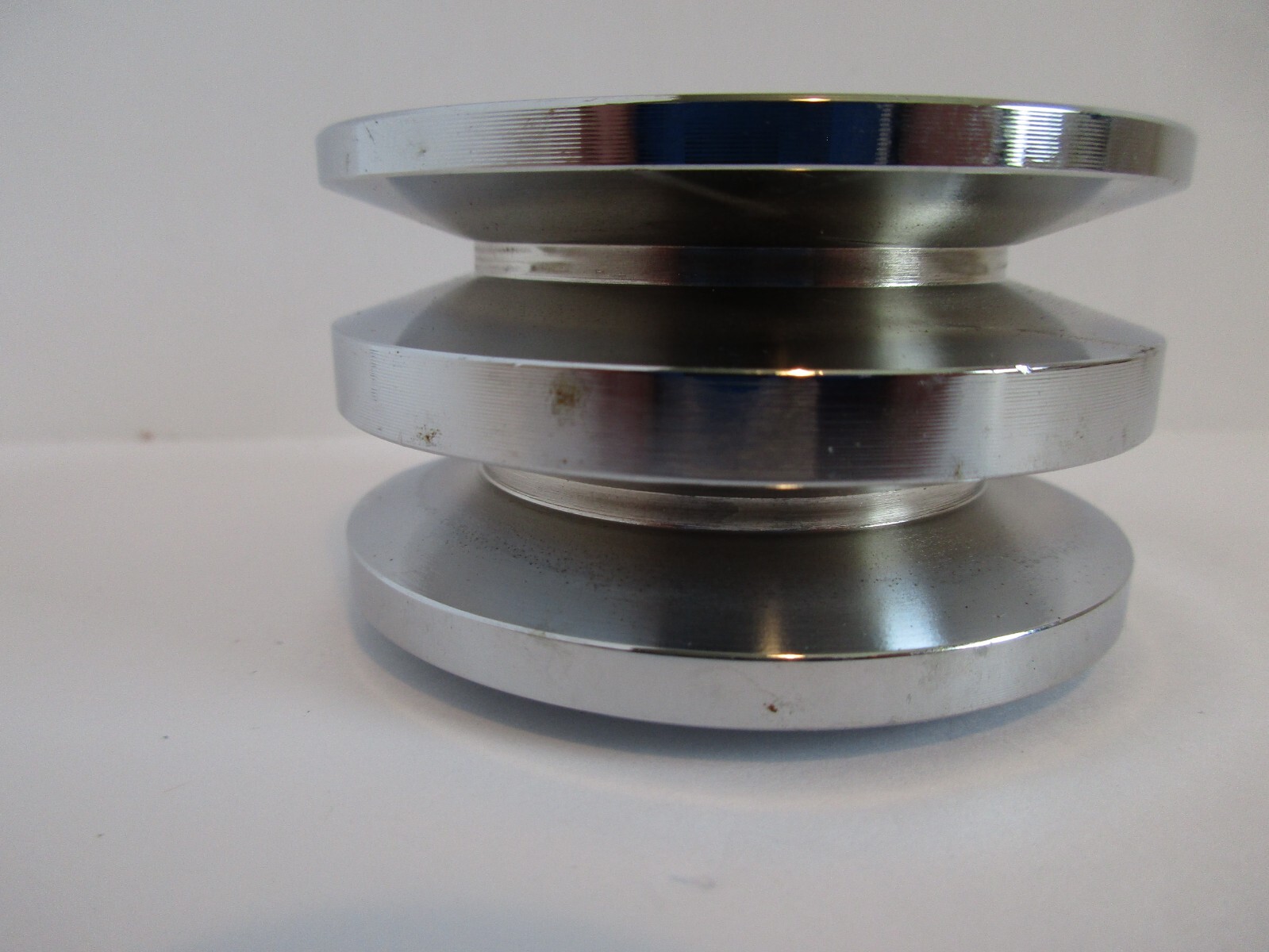 CHROME DOUBLE GROOVE ALTERNATOR PULLEY FITS GM SB BB CHEVY FORD #8968