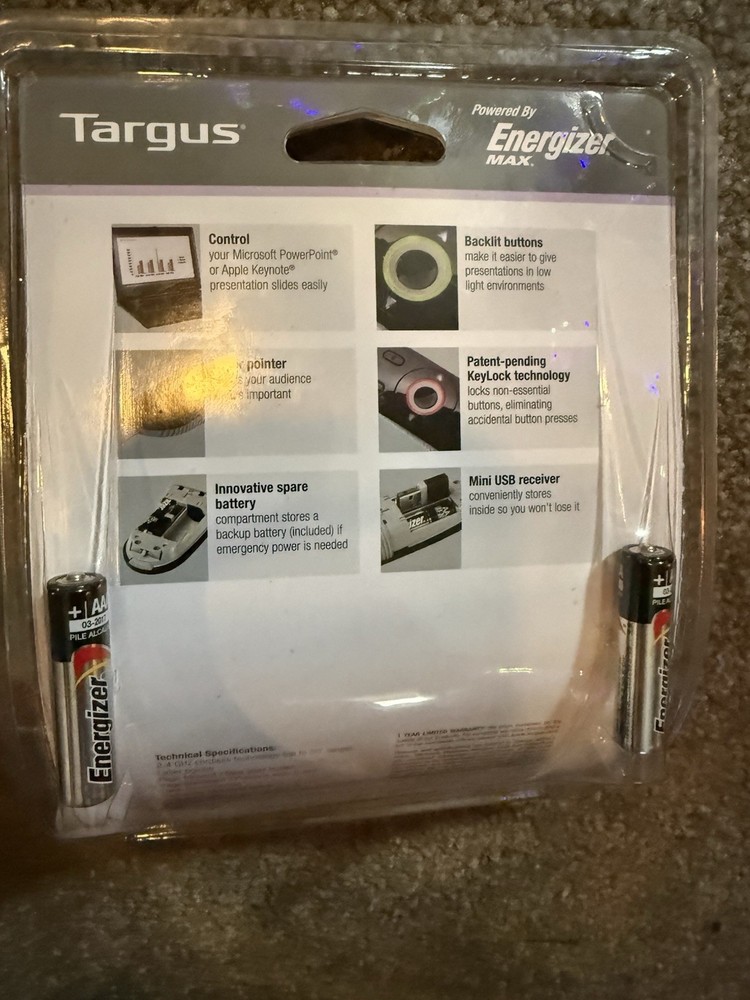 Targus Laser Presentation Remote, Highlights With 50’ Range - New