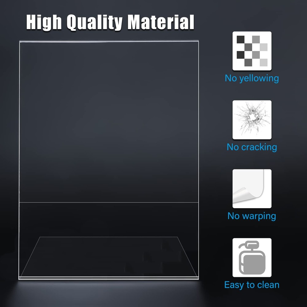 6pack 8.5x11 Acrylic, L Shape Clear Plastic, Menu Holder, Unbreakable Table s...