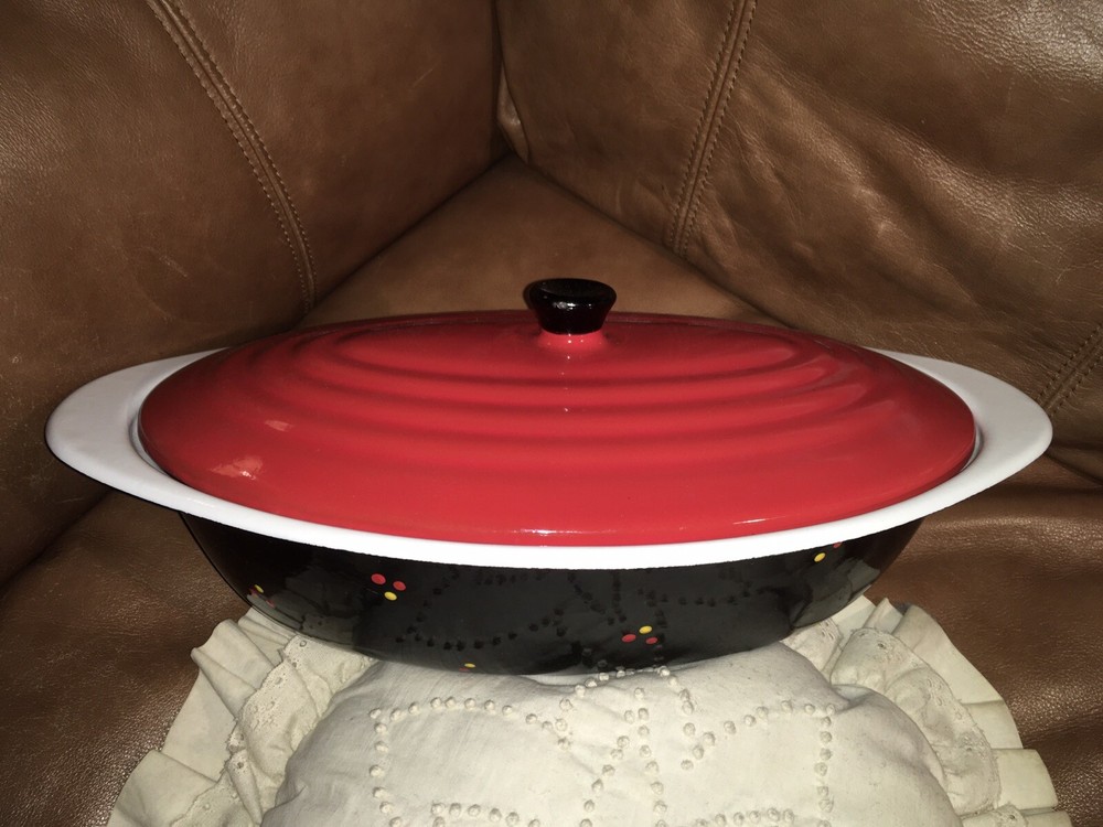 Vintage Roasting Pan Enamelware Roaster Holiday