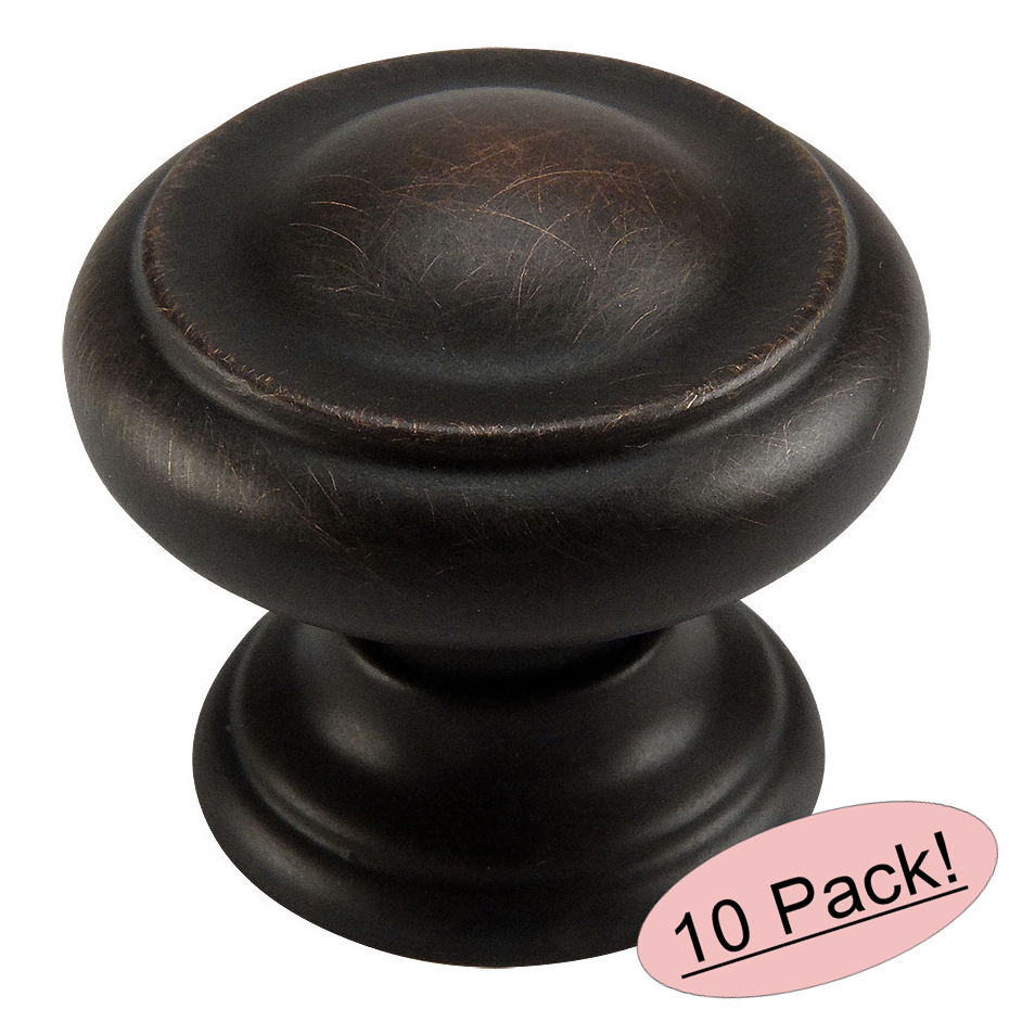 *10 Pack* Cosmas Cabinet Hardware Oil Rubbed Bronze Round Knobs #3317ORB