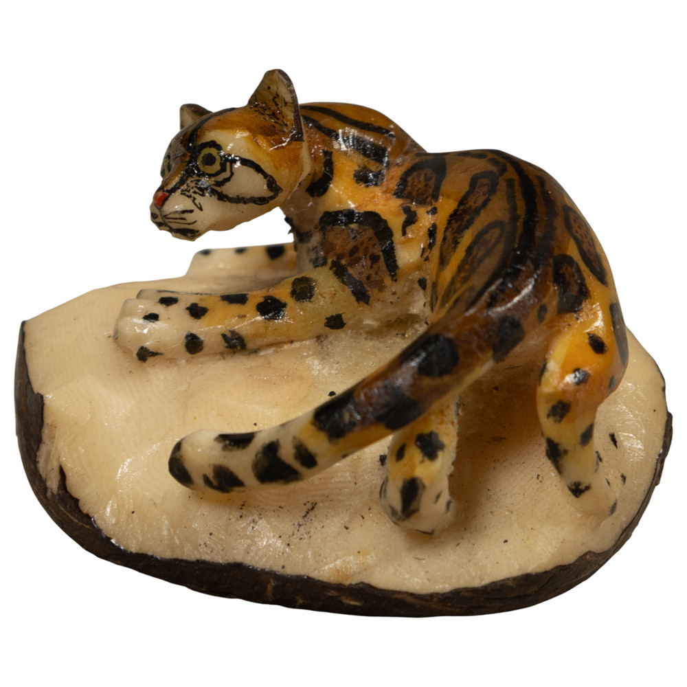 Jaguar Cat Tagua Carving