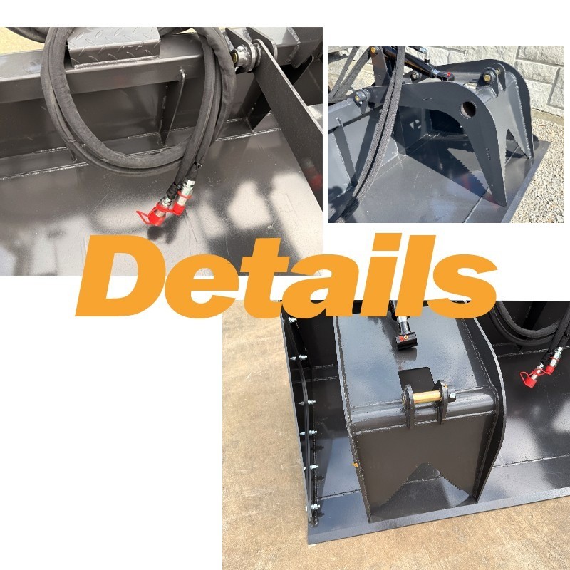 Solid Bottom Grapple Bucket 72'' Dual Cylinder Landhonor Quick Attach Attachment