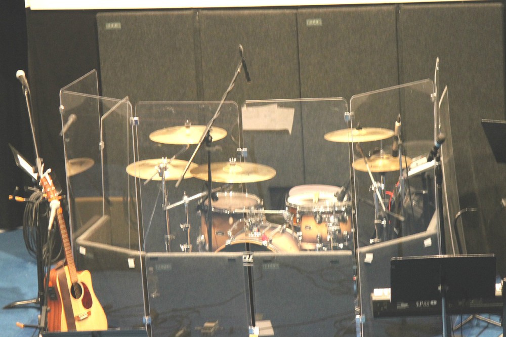 Drum Shield DS4 Five Panels - Acrylic Drum cage with full length