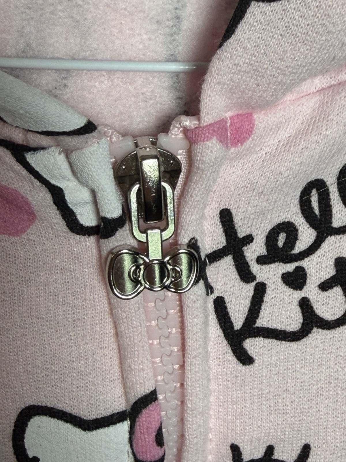 Sanrio Hello Kitty All Over Print Zip-Up Hoodie Kids Size 12 Pink