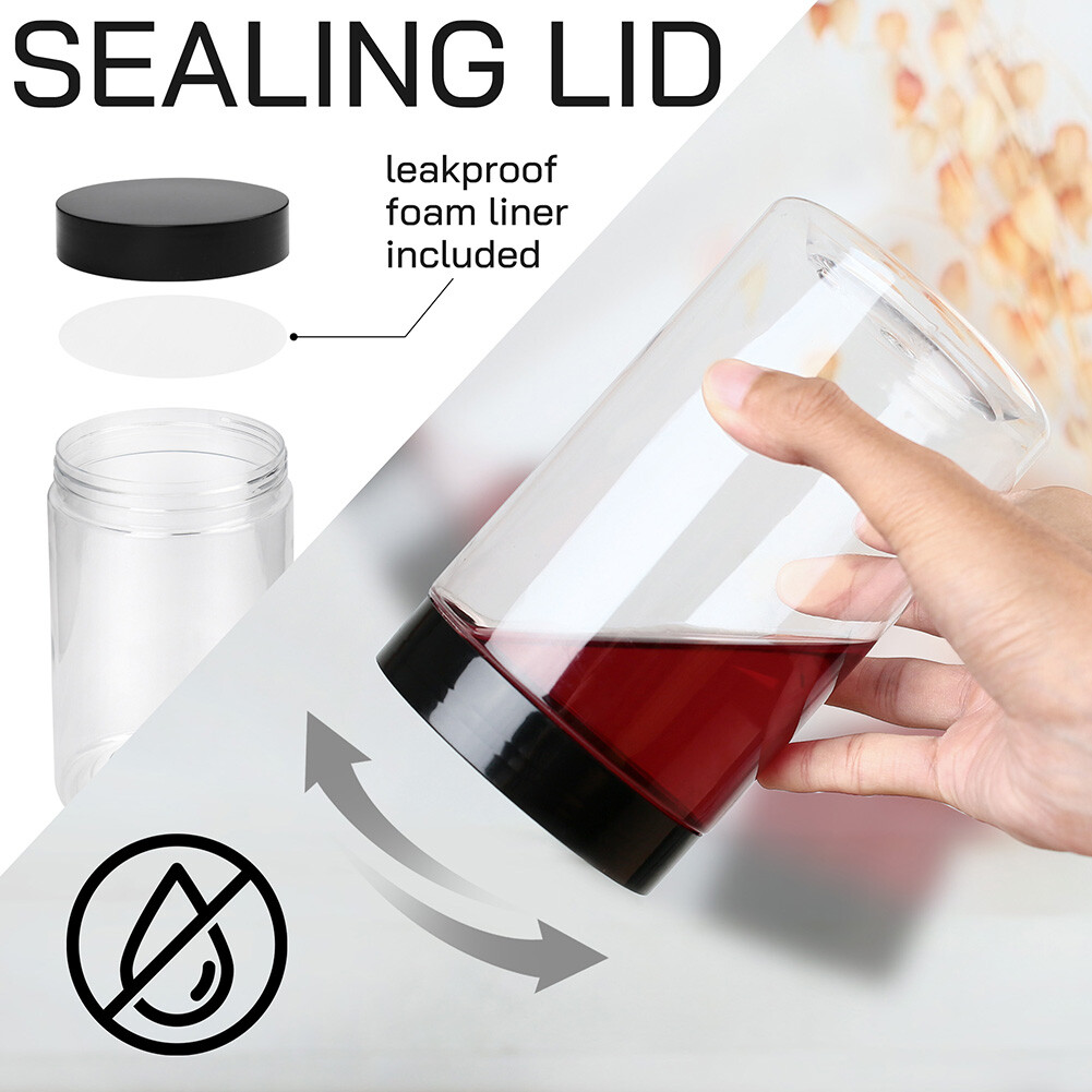 6 PACK 27oz Clear Plastic Jars with Screw On Lids Empty Food Storage Containers