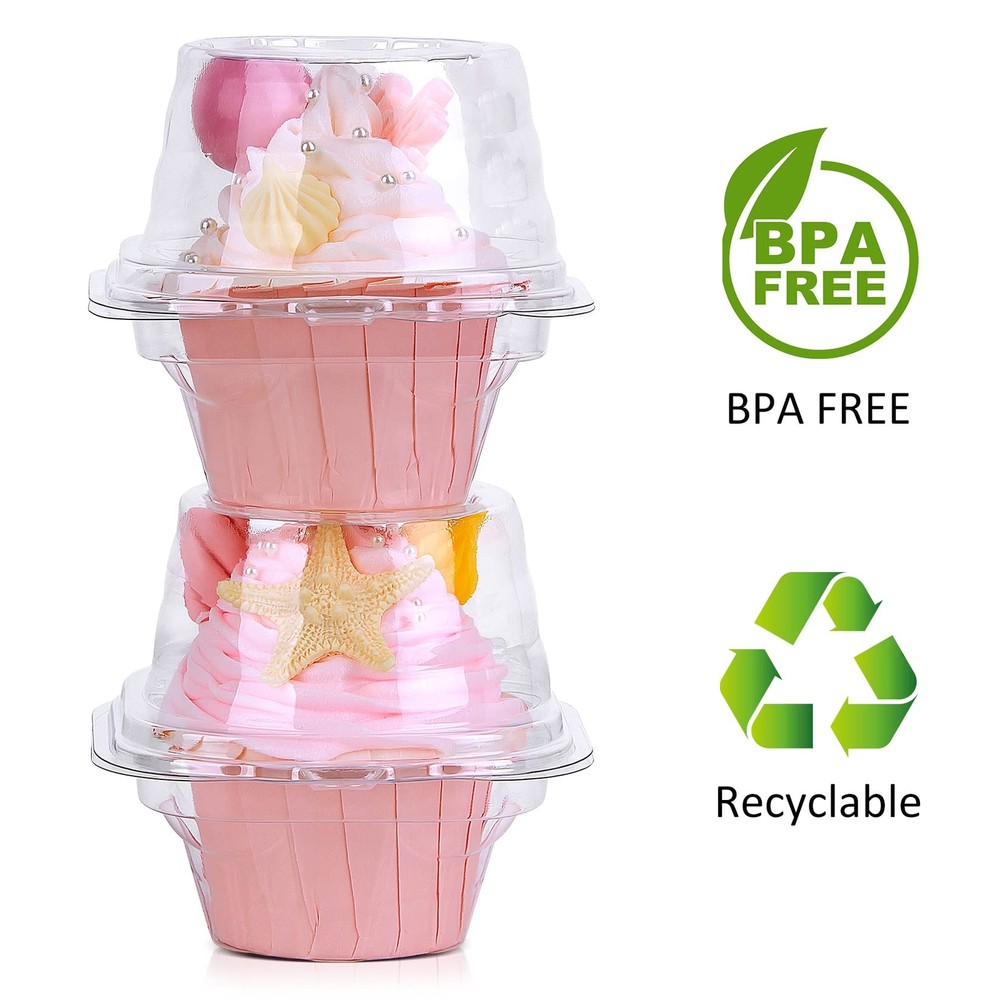 Cupcake Boxes Individual Cupcake Containers, 50 Packs Regular Single Cupcake Hol