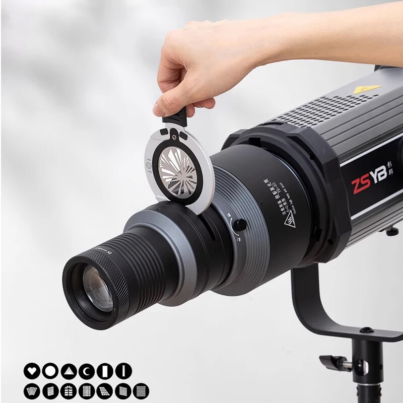 Conical Optical Snoot Spotlight Zoom LED Studio Light Flash Strobe Bowens Mount