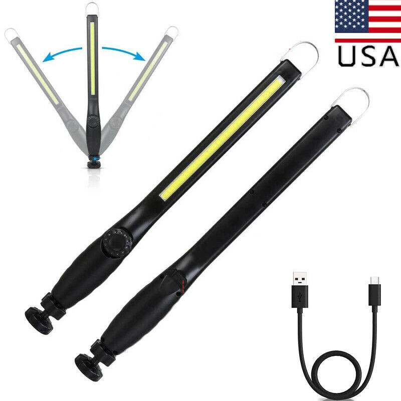 Magnetic Work Light USB Rechargeable Flashlight Handheld/Hanging Workshop Torch