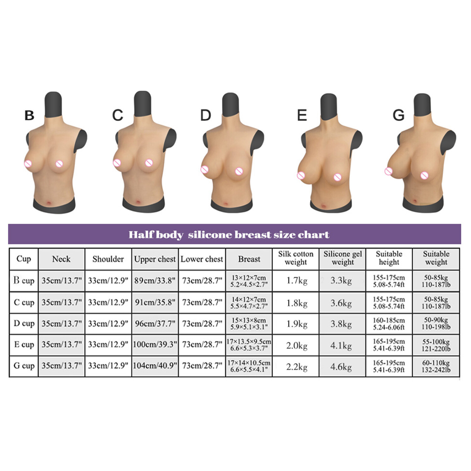 B-H Cup Realistic Breast Forms Silicone Fake Boobs For Crossdresser Drag Queen