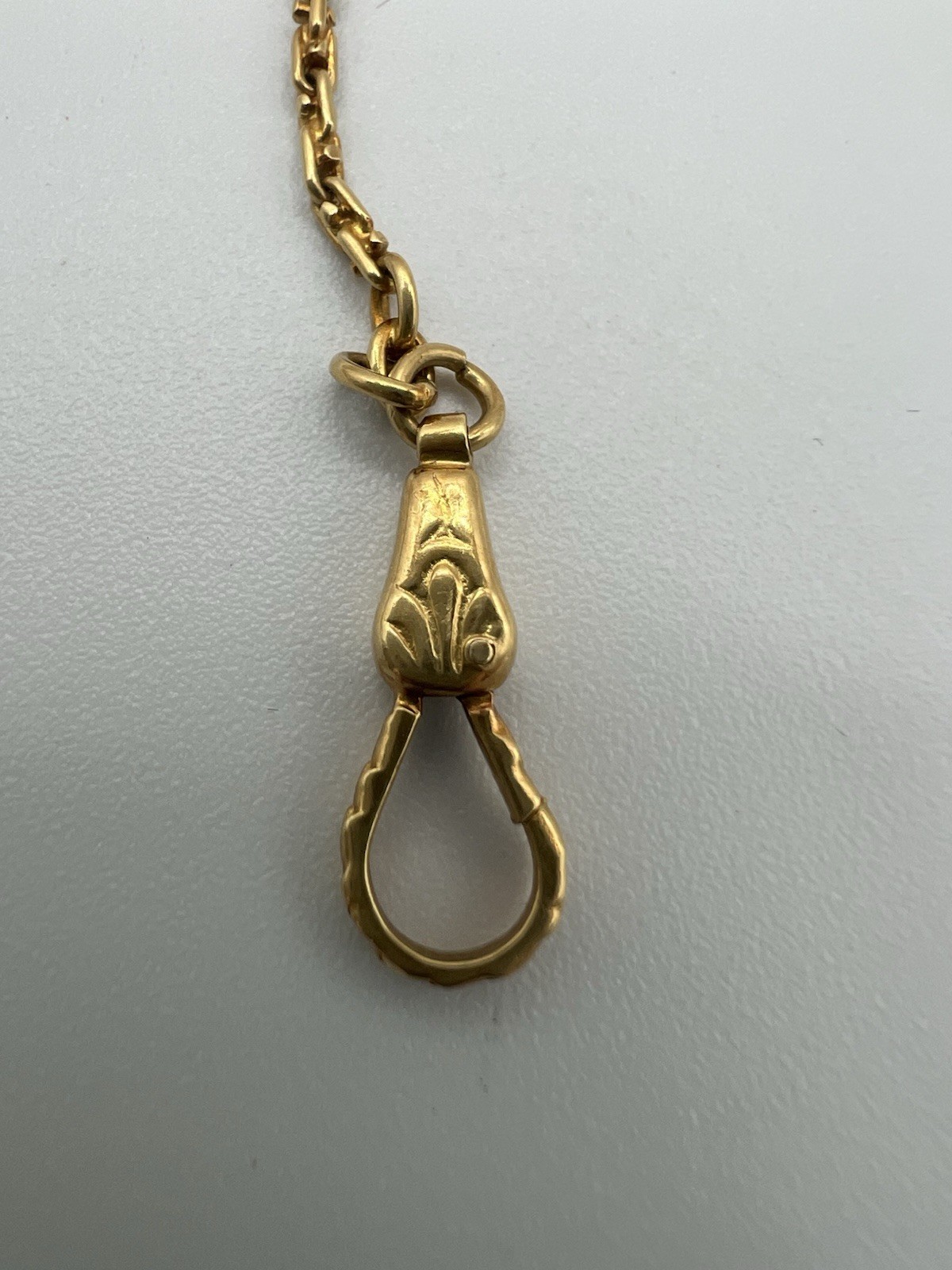 18k 750 Yellow Gold Antique Vintage Pocket Watch Chain - Unique & Unusual Link
