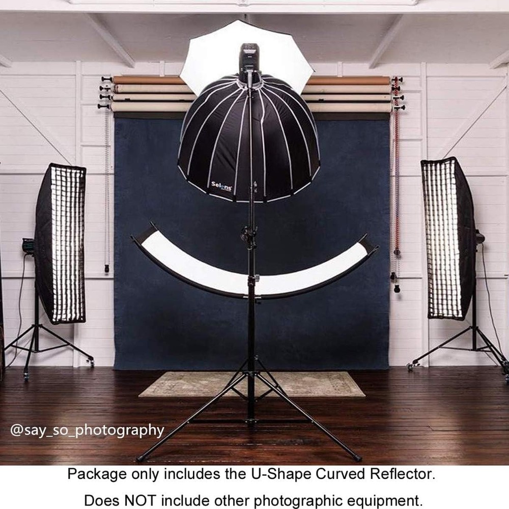 Curved Reflector Clamshell Light Reflector/Diffuser, 24x70 inches Photography...